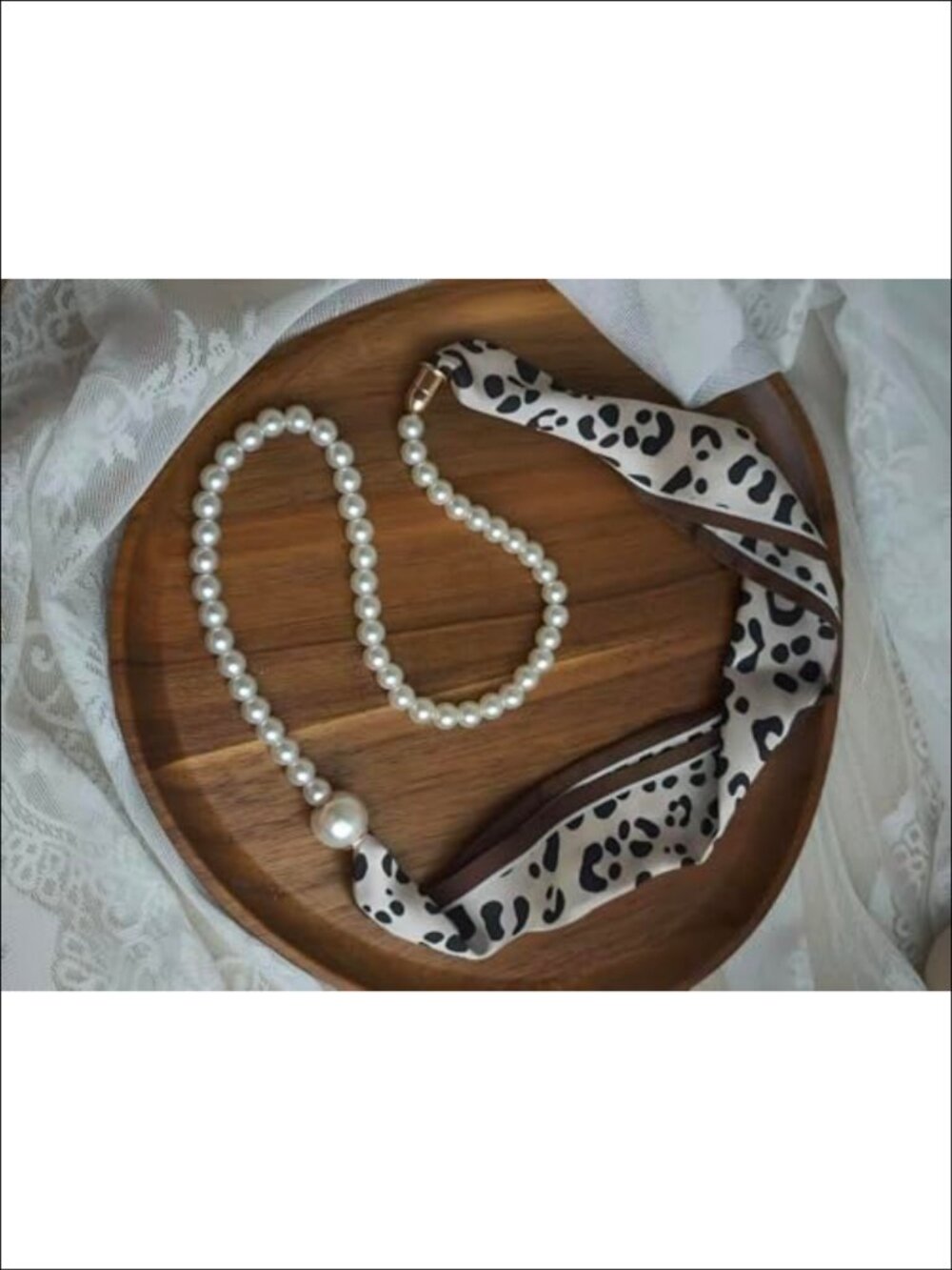 Silk Pearl Magnetic Buckle Scarf Retro Floral Satin Square Hair Band - Picture 5 of 6